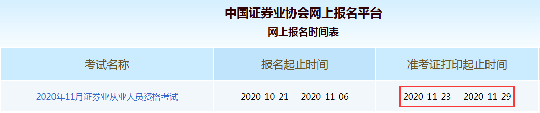 證券從業(yè)資格準考證打印