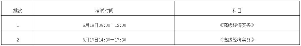 高級考試時(shí)間